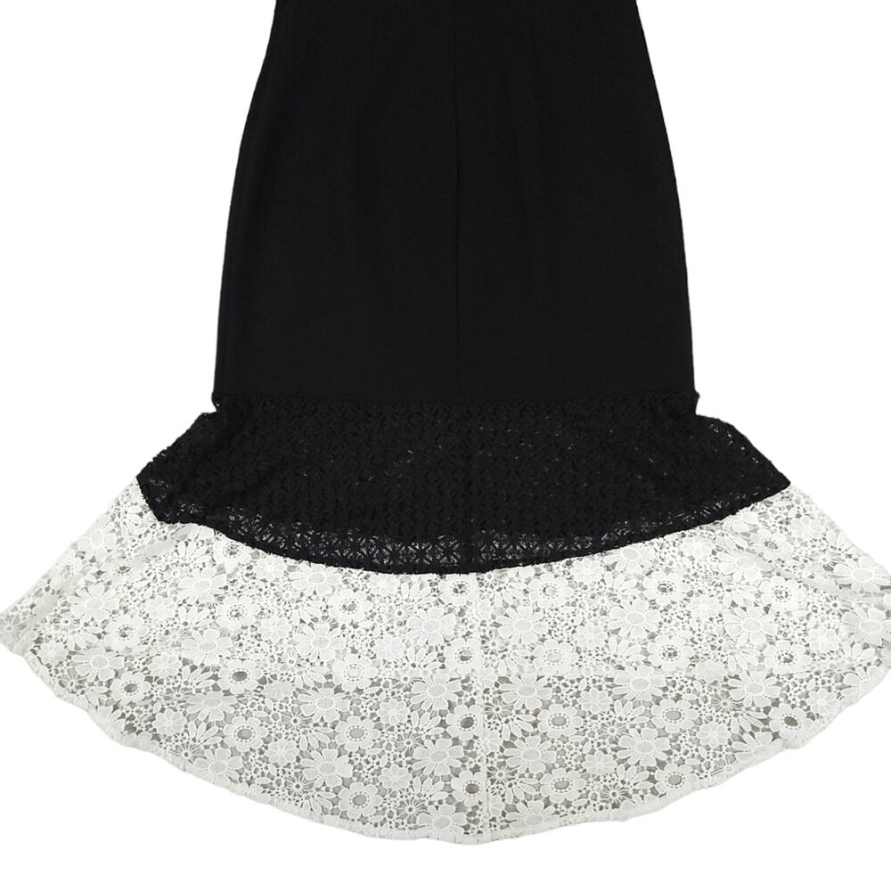 Adelyn Rae Sleeveless High Low Dress Black White Lace Trim - Picture 4 of 10